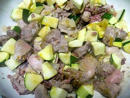 recette Sauté de veau au trio de légumes du soleil.