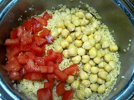 recette Boulgour aux légumes et crustacés.