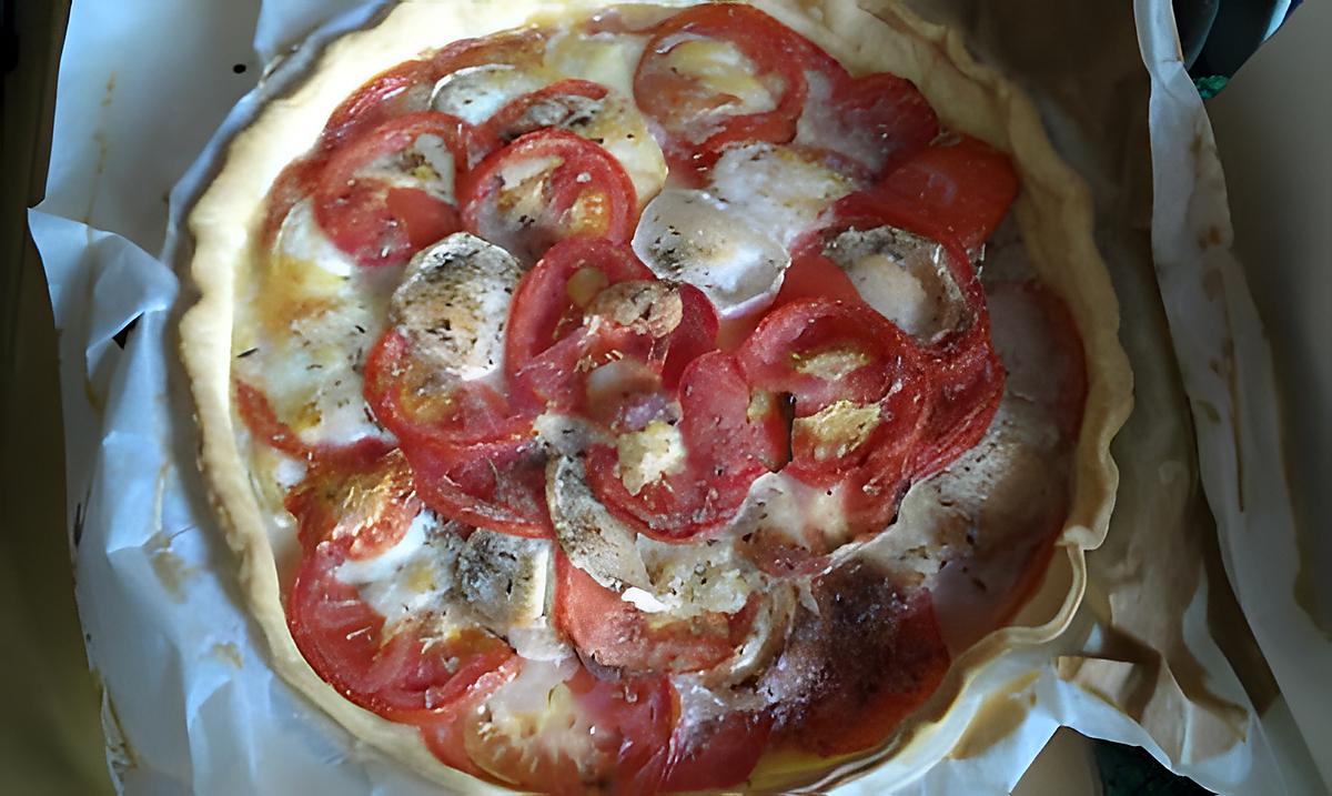recette tarte mozzarella chèvre et tomate