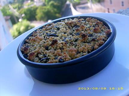 recette courgettes poelées au crumble d'olives noires