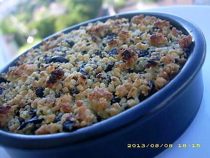 recette courgettes poelées au crumble d'olives noires