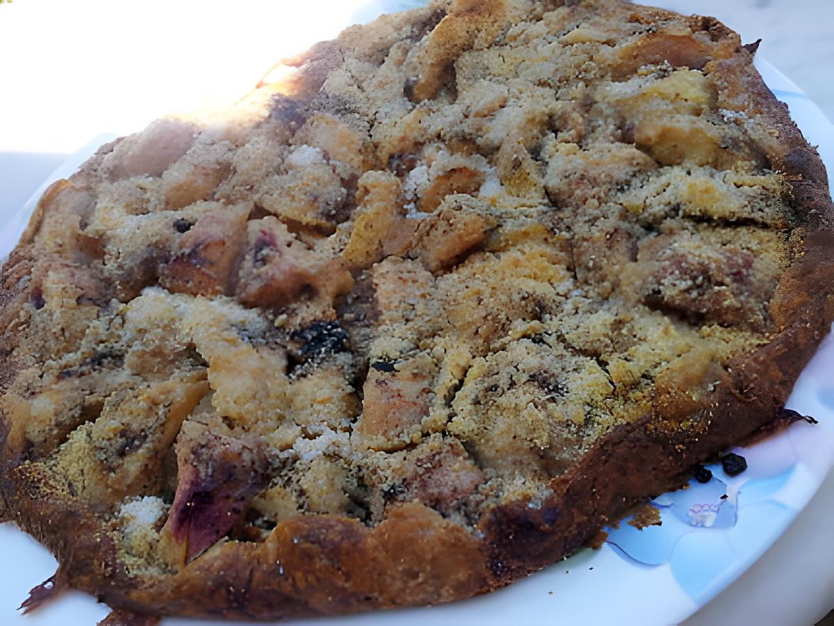 recette Tarte fine aux pêches crumble de belle maman