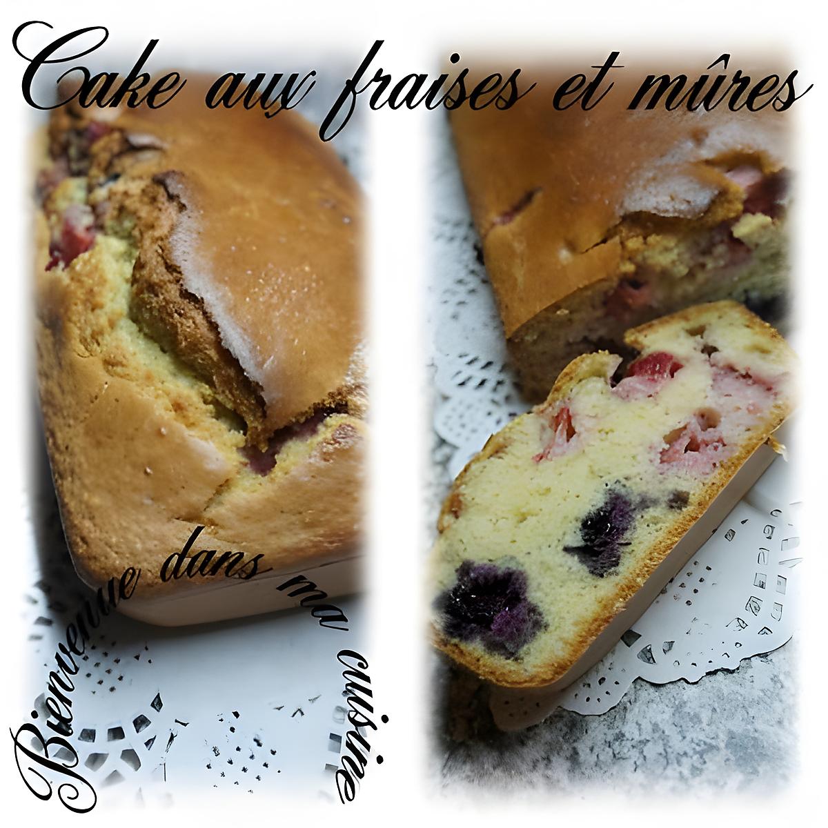 recette Cake aux fraises et mûres