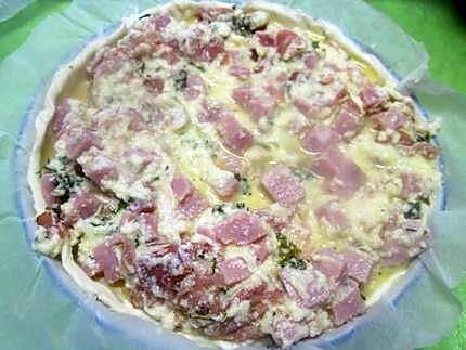 recette Quiche à la brousse de vache et aux  2 jambons.