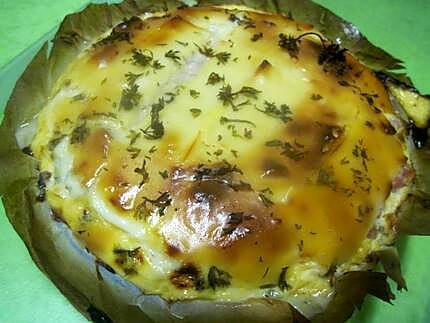 recette Quiche à la brousse de vache et aux  2 jambons.