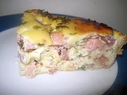 recette Quiche à la brousse de vache et aux  2 jambons.