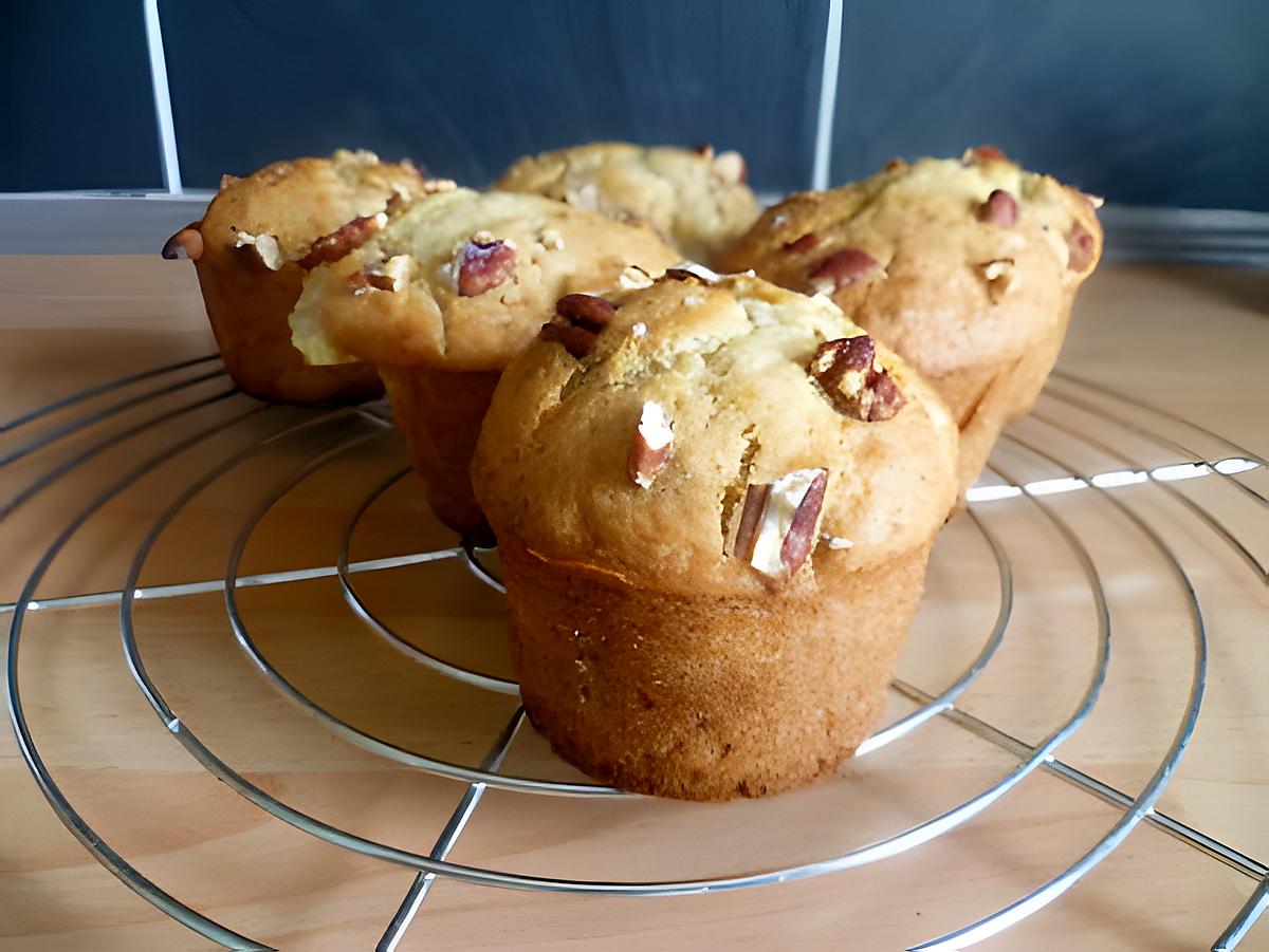 recette Muffins aux noix de pécan et au chocolat blanc