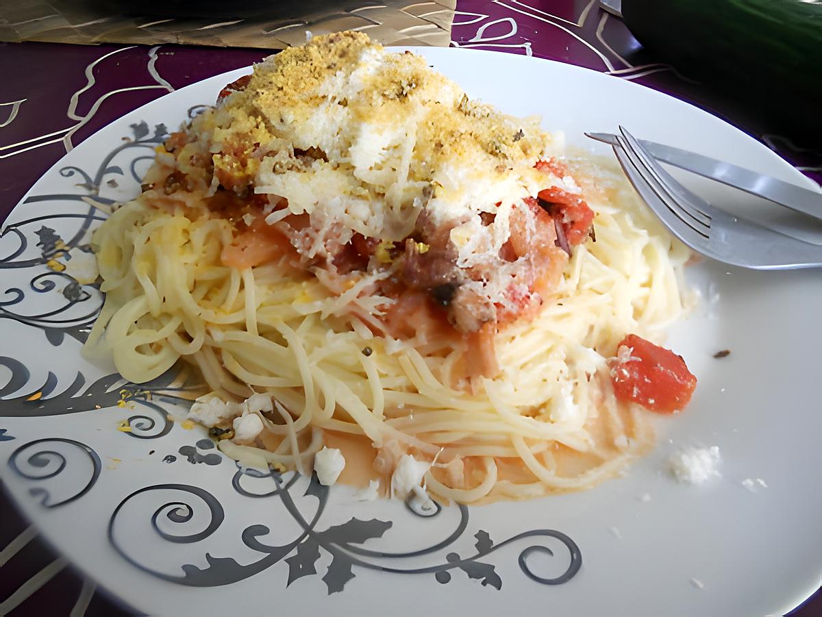 recette Capellini sauce tomate aux petits poulpes parmesan