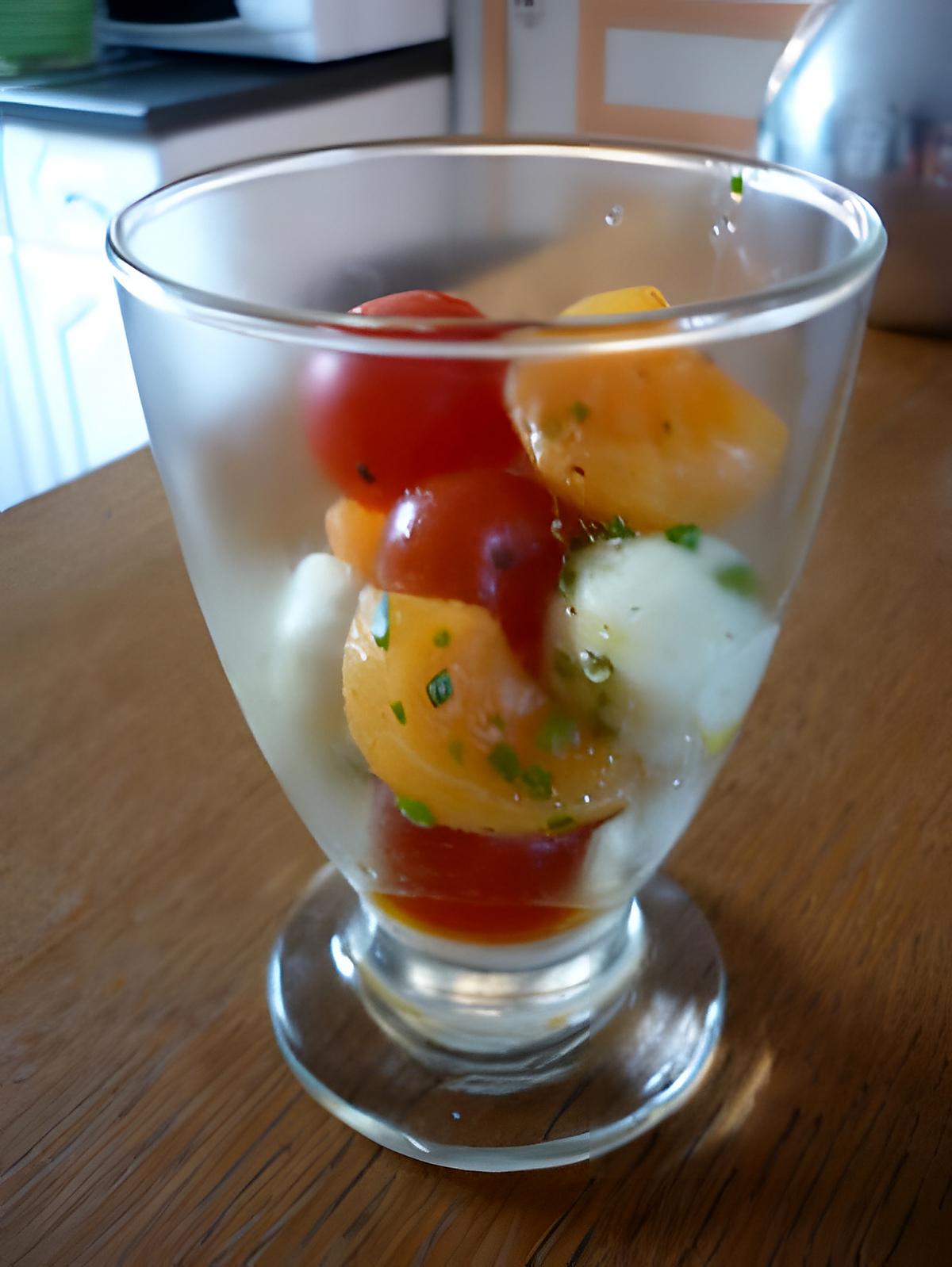 recette Salade tomate/mozza/melon