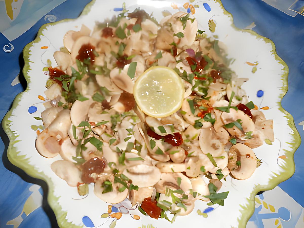 recette Salade de champignons aux tomates séchées