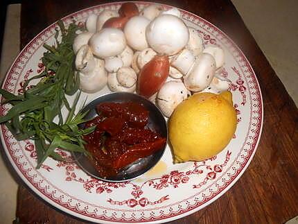 recette Salade de champignons aux tomates séchées