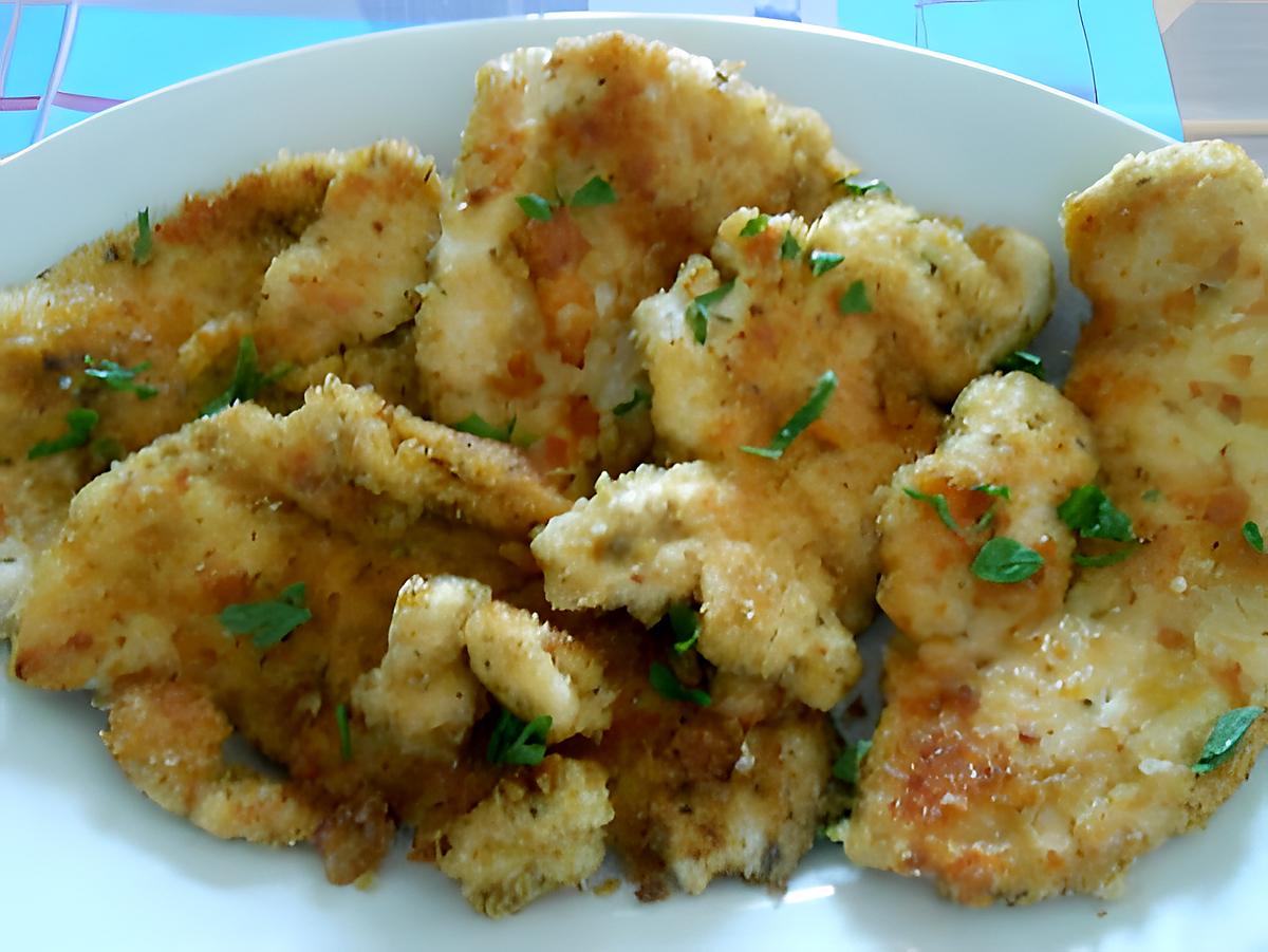 recette ESCALOPES MILANAISE  PANEES  PAPRIKA ORIGAN   ET TORTELLINI TOMATE