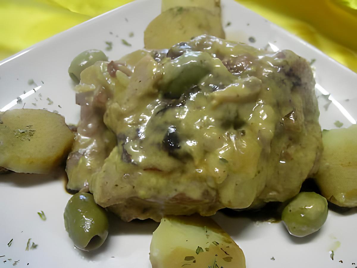 recette Osso bucco de dinde.sauce crème et moutarde.