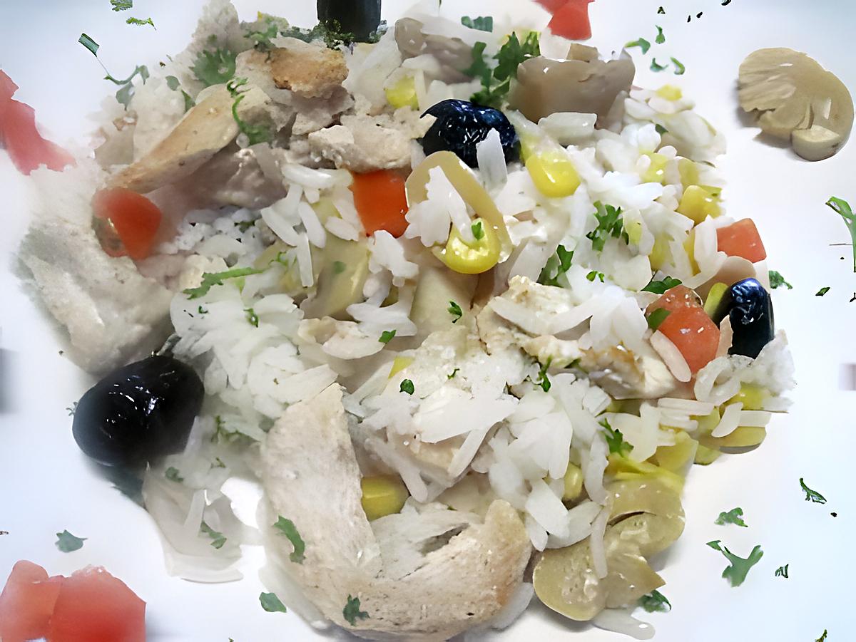 recette Emincé de poulet aux riz et légumes.