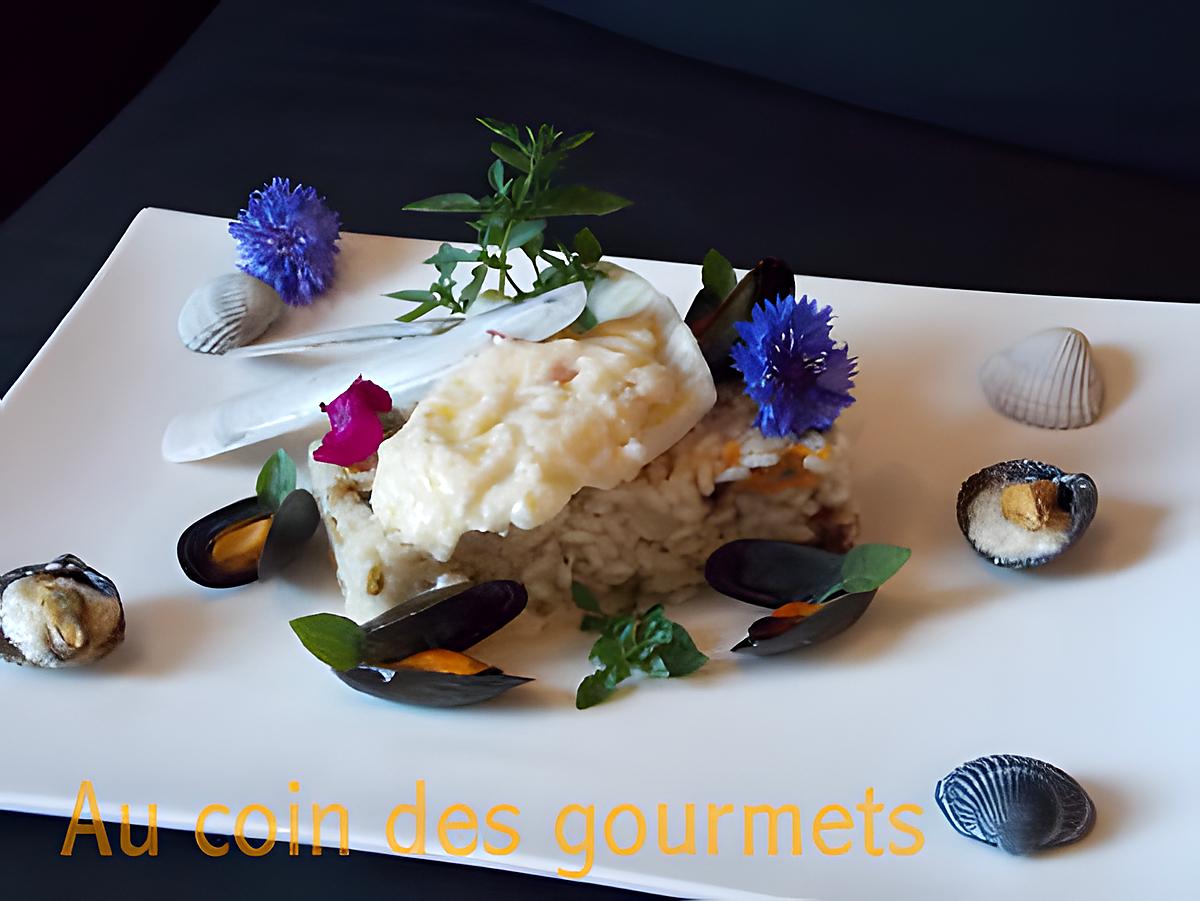 recette Filet de turbo-sauce au beurre-blanc- Risotto aux moules