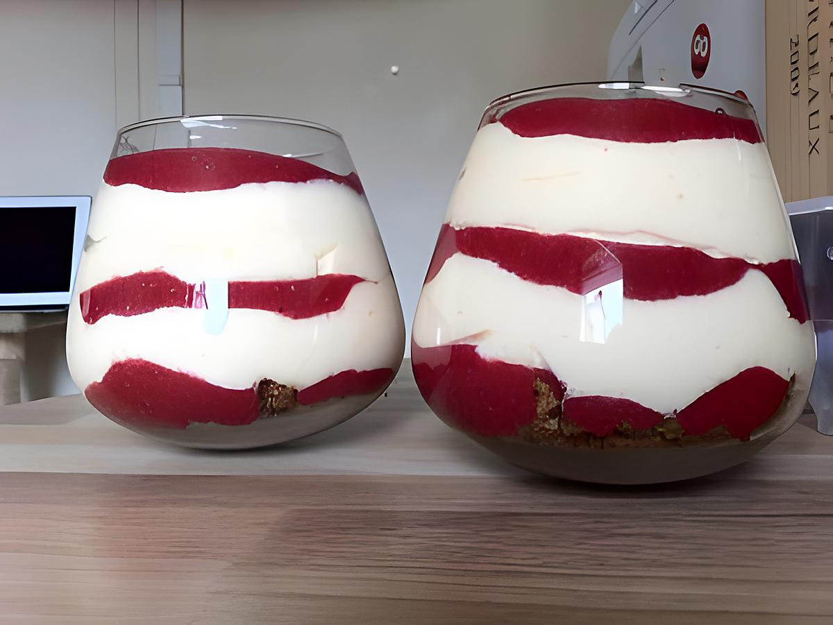 recette La verrine aux framboises et spéculoos de Georgette