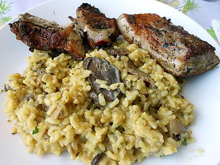 recette RISOTTO  SAFRAN ET CHAMPIGNONS SECS