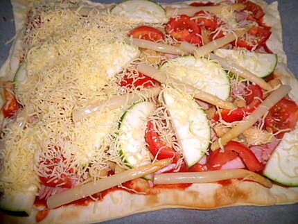 recette Pizza tomate courgette jambon
