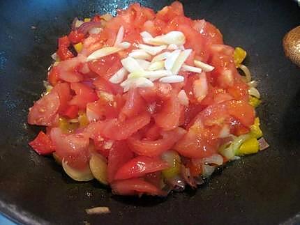 recette Sauce tomates aux poivrons et basilic.