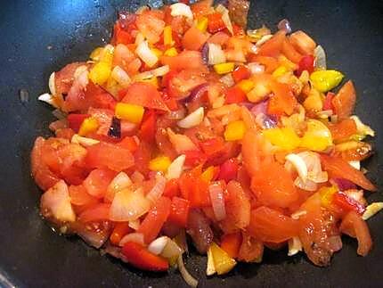 recette Sauce tomates aux poivrons et basilic.