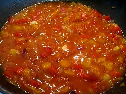 recette Sauce tomates aux poivrons et basilic.