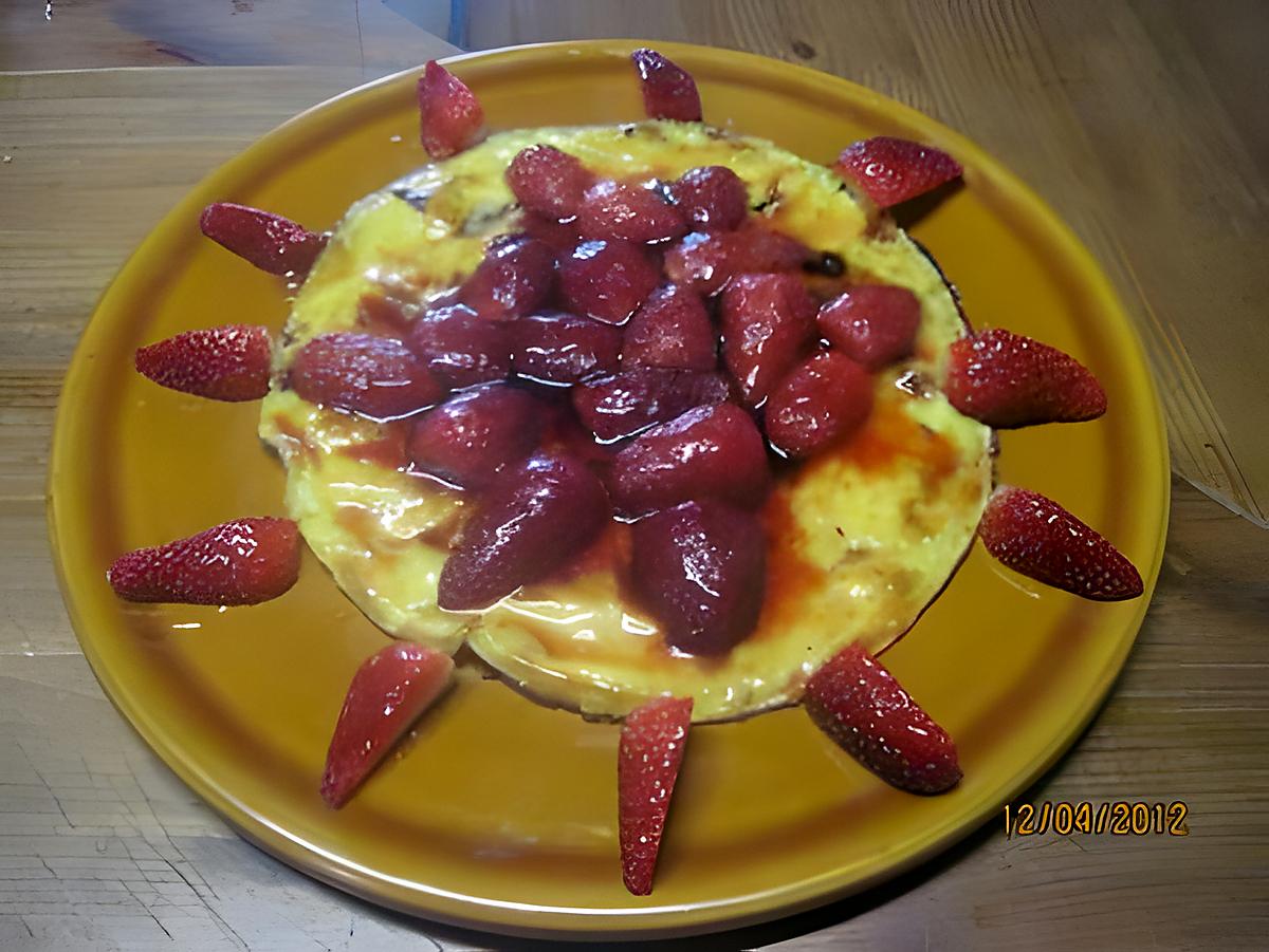 recette Omelette sucrée aux fraises.