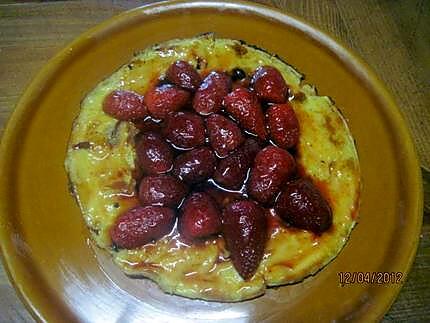 recette Omelette sucrée aux fraises.