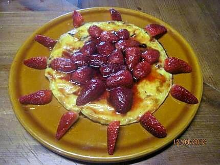 recette Omelette sucrée aux fraises.