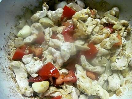 recette Émincé de poulet aux fèves.