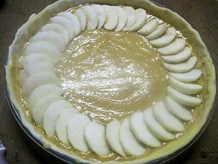 recette tarte aux pommes et crème d'amandes.