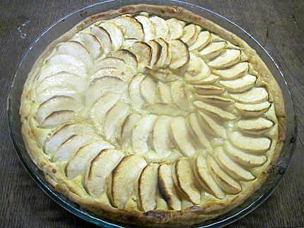 recette tarte aux pommes et crème d'amandes.