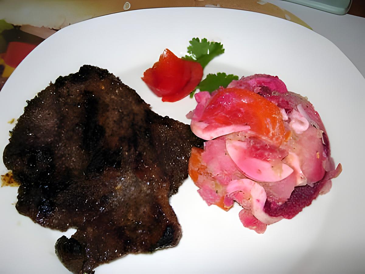 recette Steak épicé et sa salade de betterave