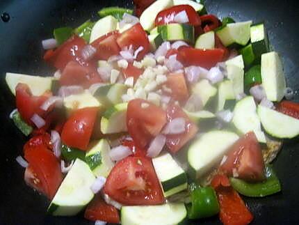 recette lamelles de dinde aux légumes du soleil.