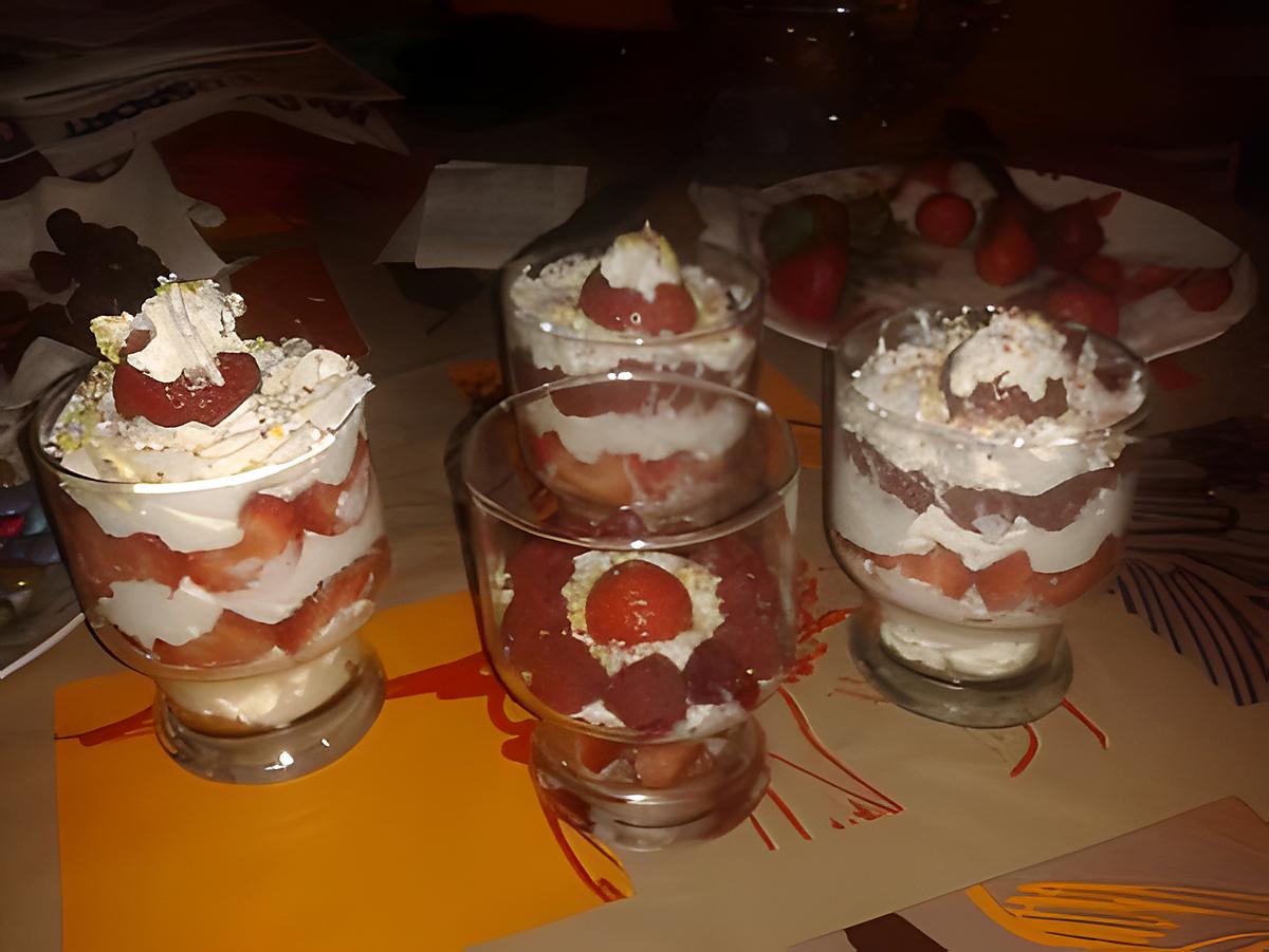 recette Verrine fraise, framboise et chantilly