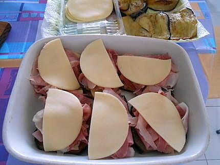 recette AUBERGINES  FARCIES  JAMBON  ET  FROMAGE