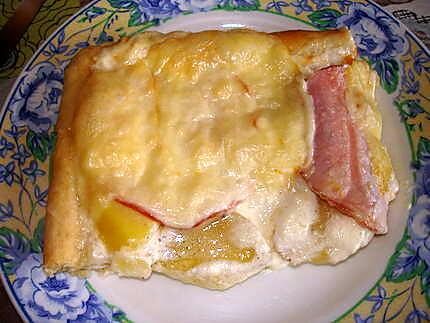 recette Pizza P de terre- bacon  et  fromage à raclette