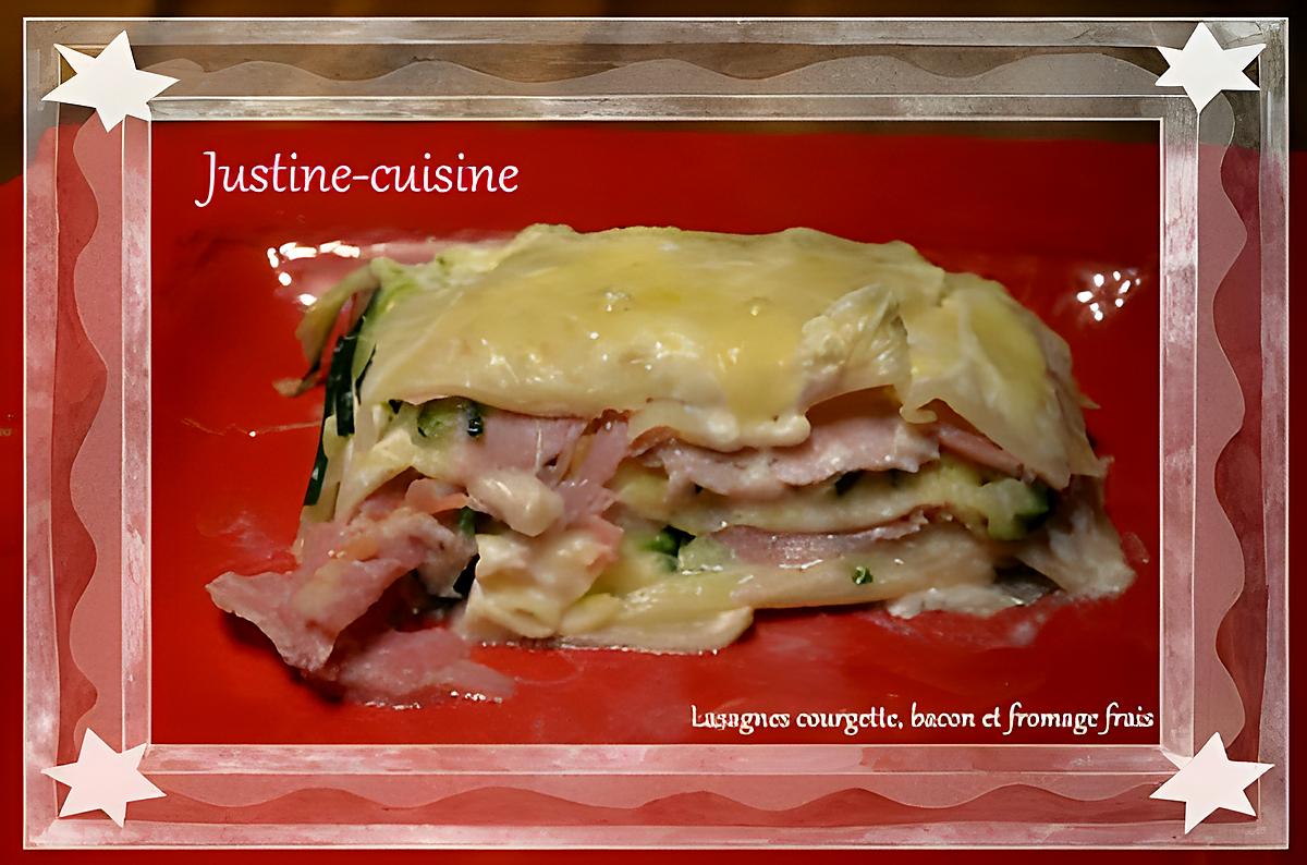 recette Lasagnes aux courgettes, bacon et fromage frais