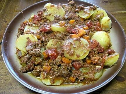 recette Pommes de terre  à la bolognaise.