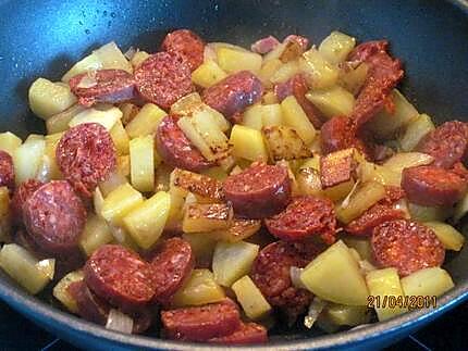 recette Pommes de terre sautées au chorizo.