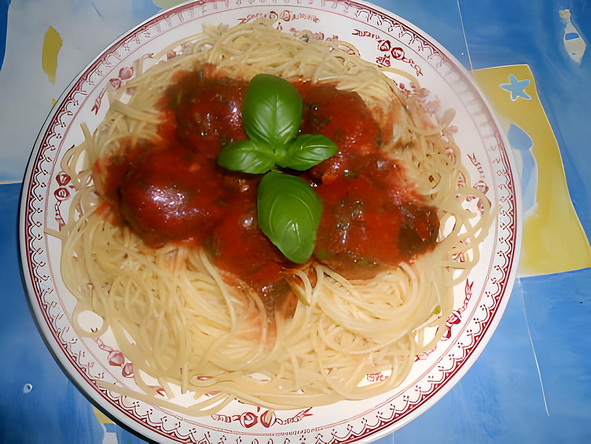 recette Spaghetti aux boulettes de viande