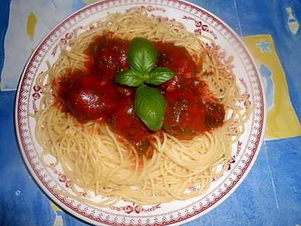 recette Spaghetti aux boulettes de viande