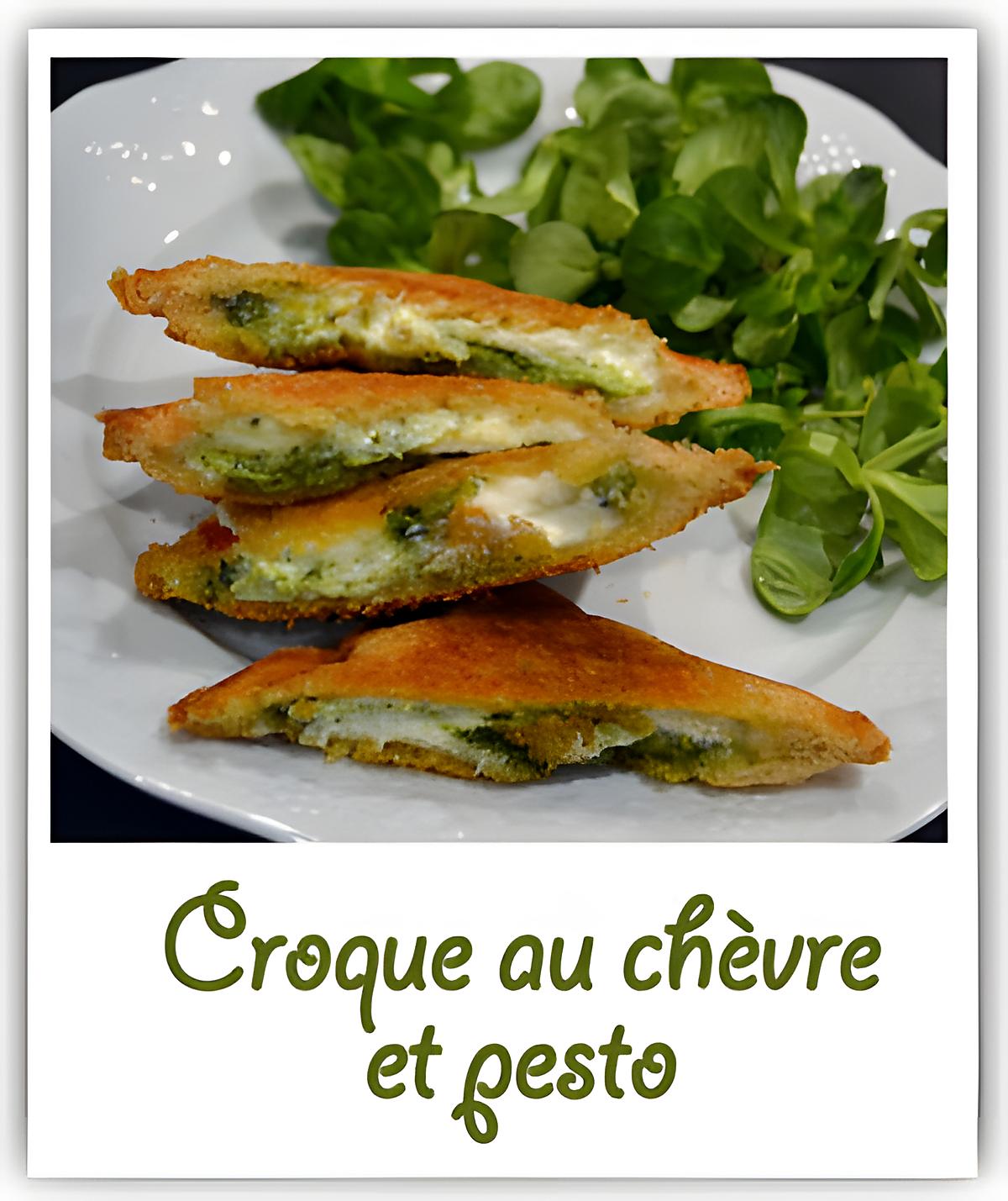 recette Croque au chèvre et pesto