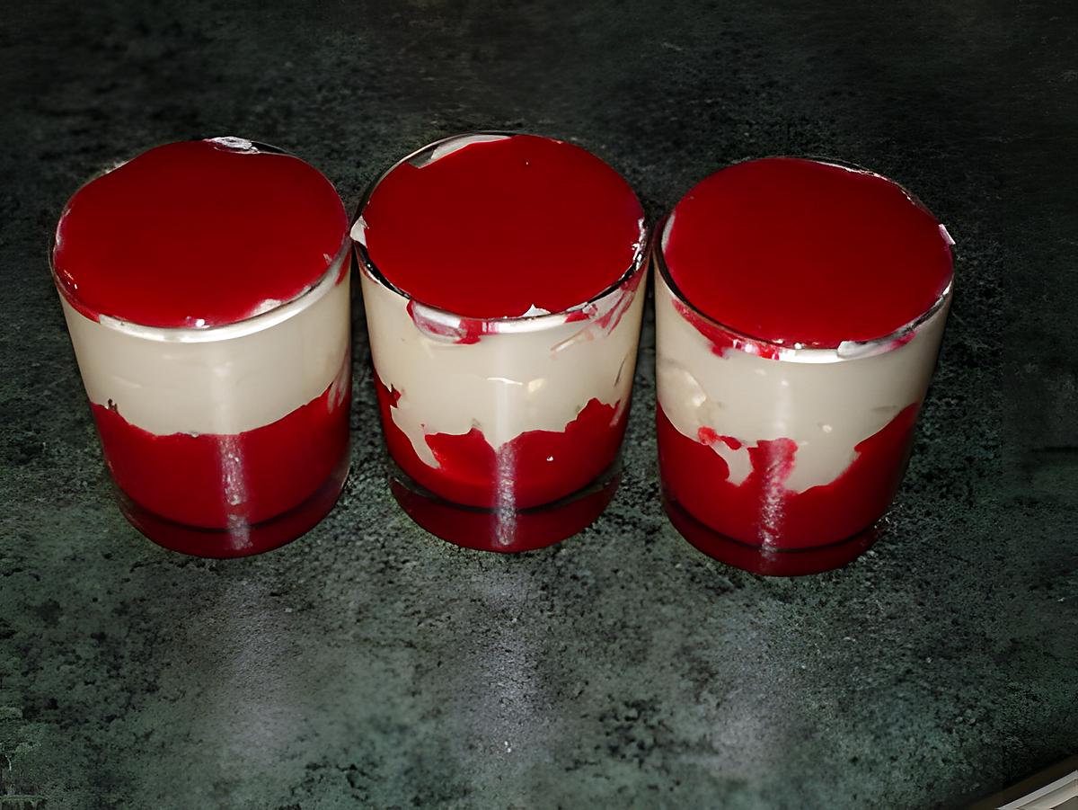 recette Verrine de mascarpone et coulis de framboises