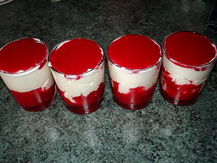 recette Verrine de mascarpone et coulis de framboises