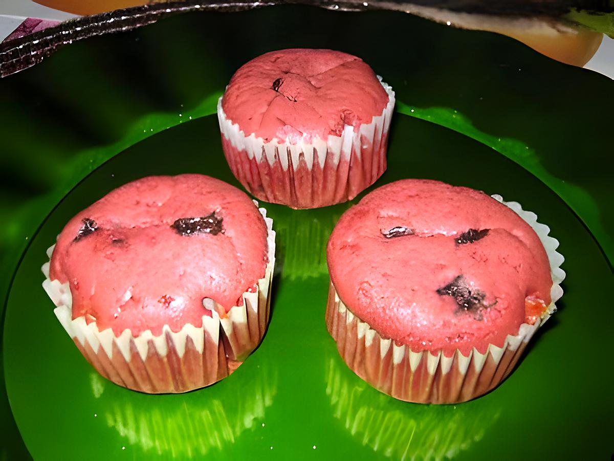 recette Muffins red velvet au coeur chocolaté