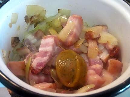 recette Chou aux lardons fumés.