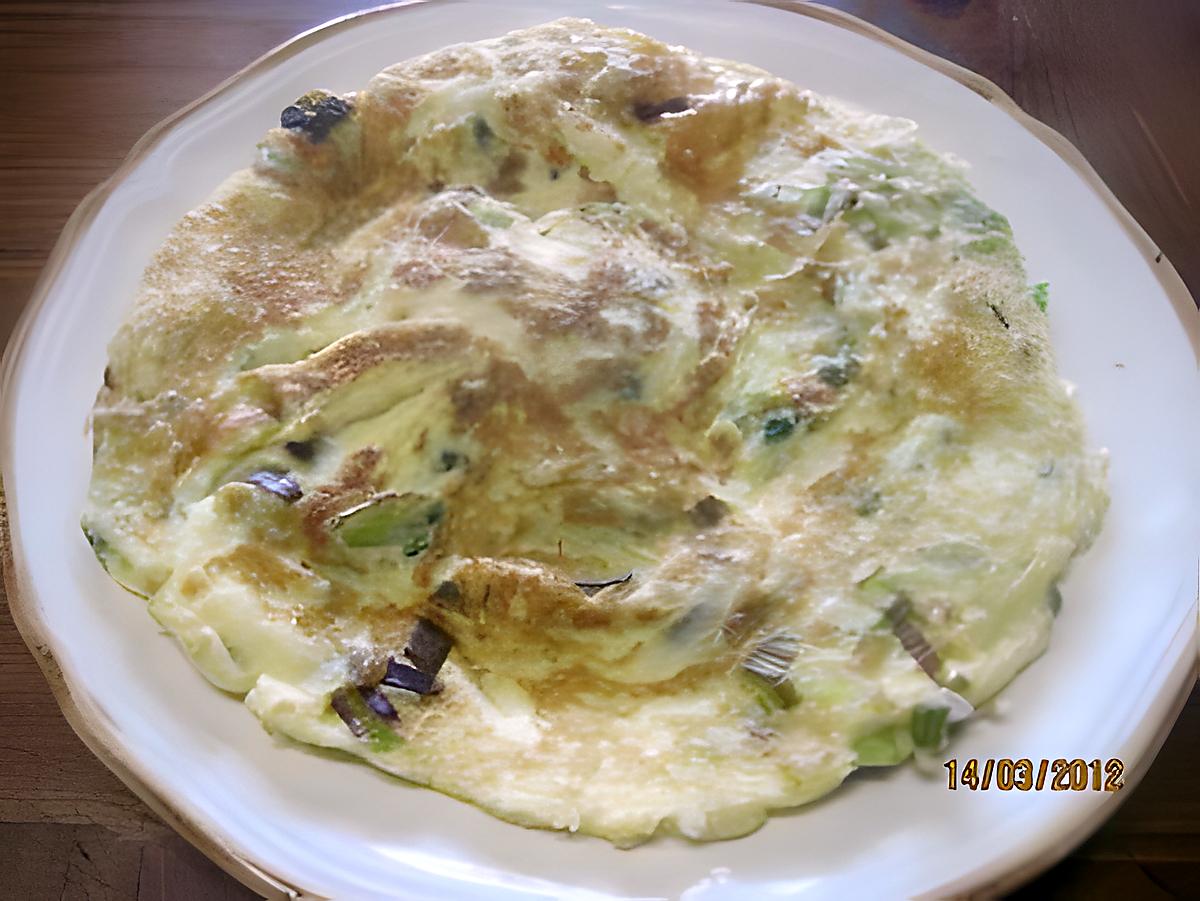 recette Omelette au blanc de poireaux