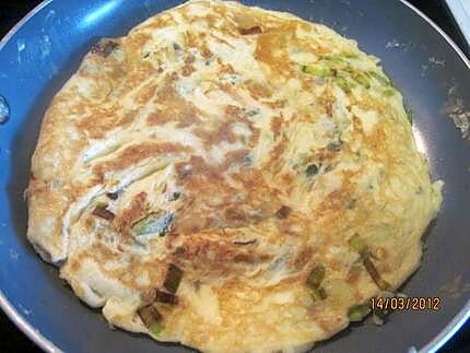 recette Omelette au blanc de poireaux