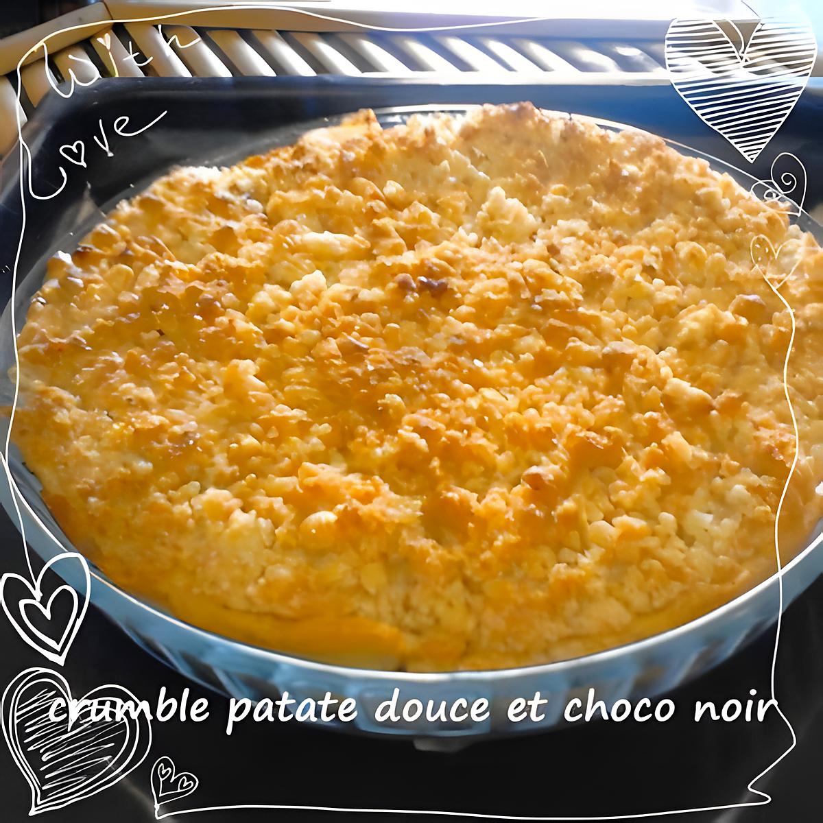 recette tarte patate douce et pepite de chocolat facon crumble