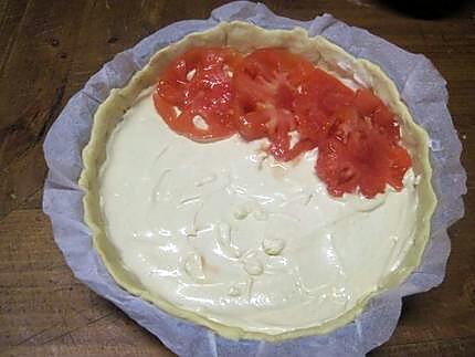 recette Tarte aux tomates à la crème moutarde.